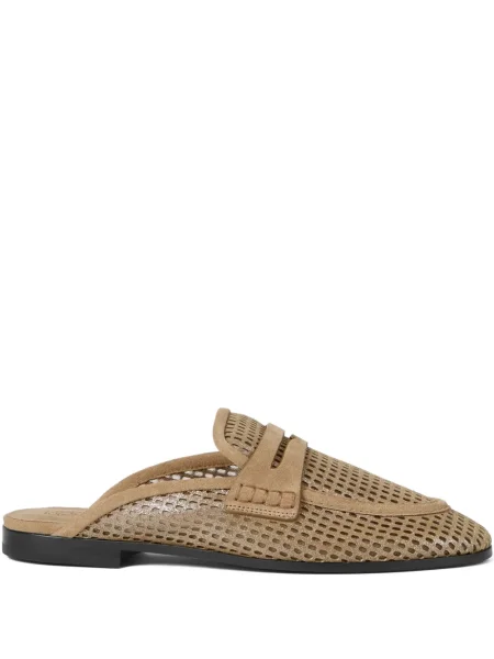 Papuci tip mules Brunello Cucinelli din piele fără toc