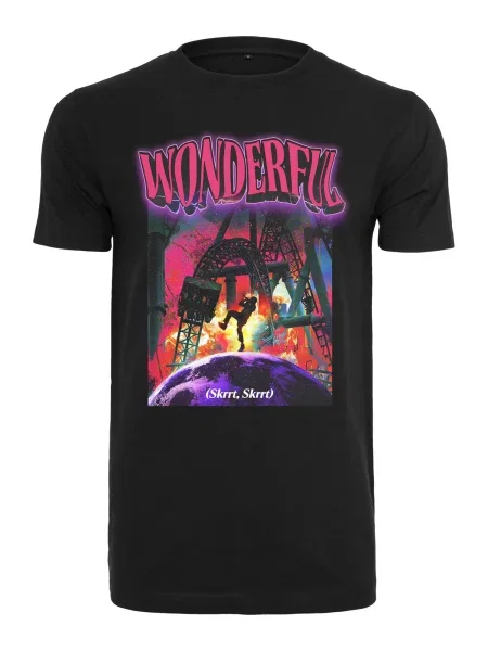 Mister Tee Tricou Wonderful / mov neon / roz neon / galben neon negru