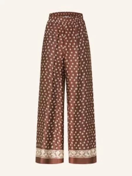 Claudie Pierlot Spodnie Marlene Z Satyny braun brązowe