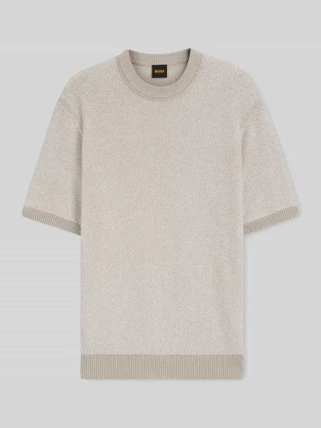 Sweter o kroju regular fit z mieszanka bawełny model KANTONIO' Boss Orange beżowy
