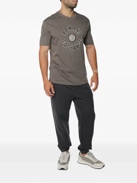 Tricou Armani Exchange cu autograf maro