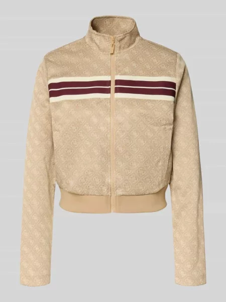 Bluza rozpinana w kroju regular fit z nadrukiem z logo na całej powierzchni model Jacquard' Guess Activewear