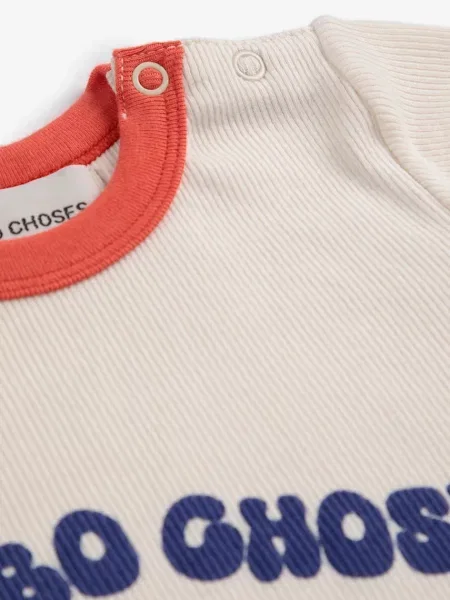 Bobo Choses Kojenecké tričko Wavy bílé