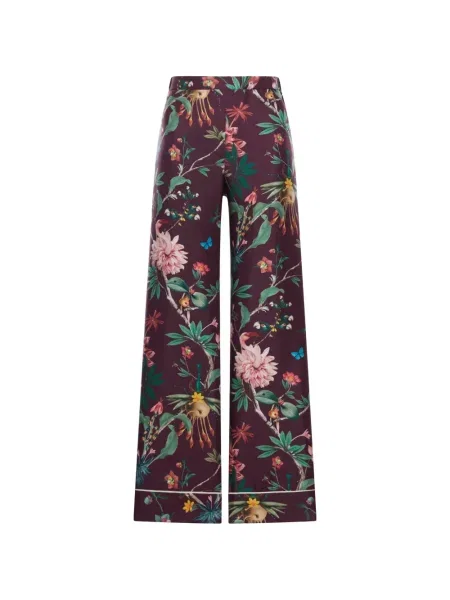 Pantaloni La Doublej cu model floral violet