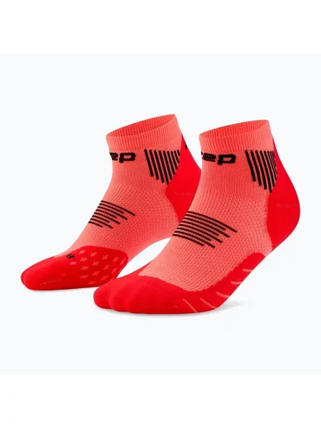 Șosete compresive pentru bărbați CEP Run Low Cut neon coral