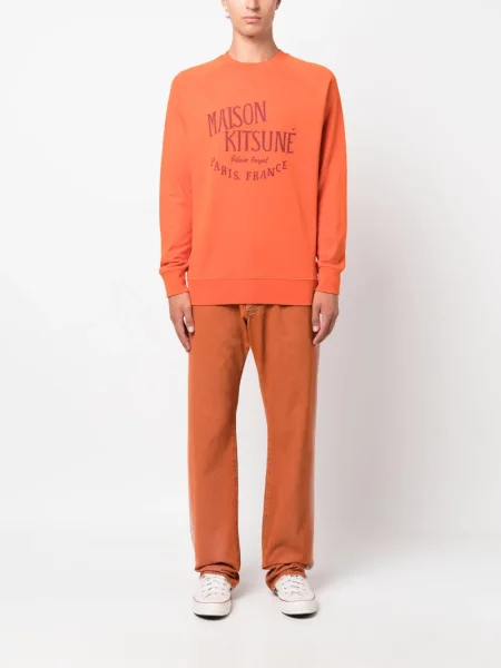Raštuotas džemperis Maison Kitsuné oranžinė