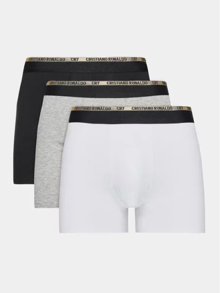 Boxerky Basic Trunk 3 pary balck/white/grey bílé