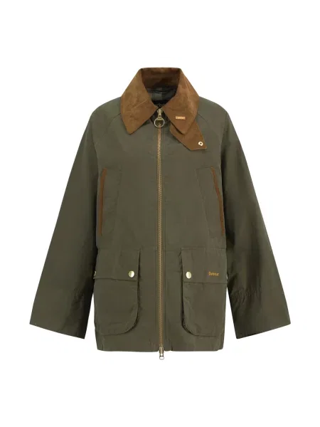Barbour kurtka przejściowa z bawełny zielona