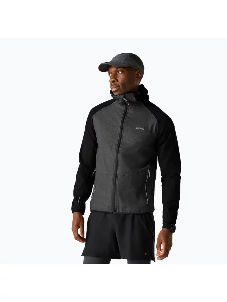 Geacă softshell pentru bărbați REGATTA Arec III ash marl/black negru