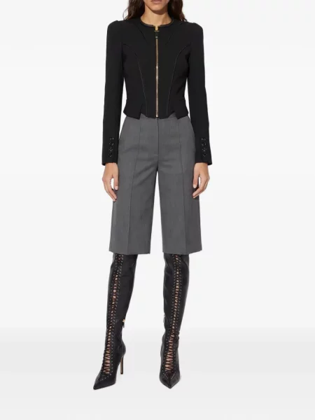 Geacă Elisabetta Franchi din satin negru