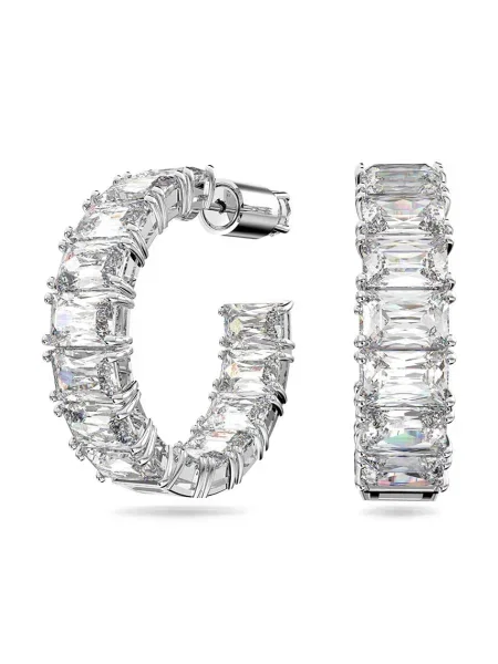 Swarovski Cercei / transparent argintiu