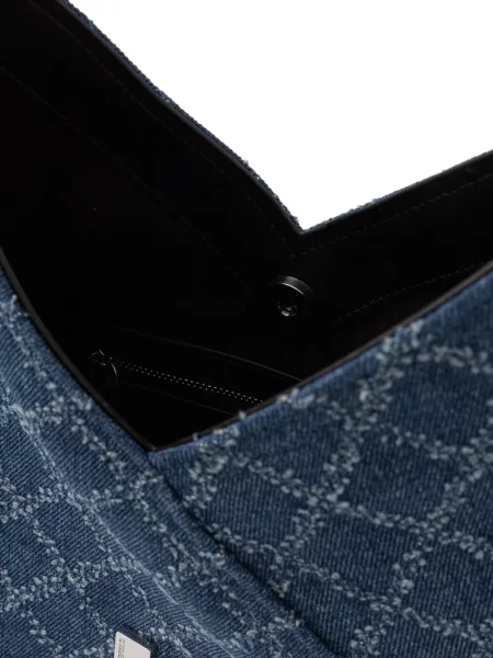 Kabelka Karl Lagerfeld Jeans s autogramem modrá