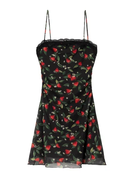 Bershka Salopeta verde / roșu / negru alb