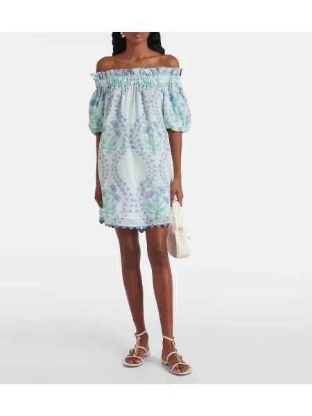 Rochie Juliet Dunn cu imagine albastru