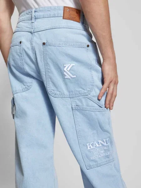 Jeansy o kroju baggy fit z 5 niebieski