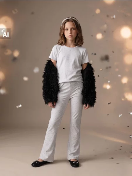 Sinsay Flare kalhoty s kamínky šedá