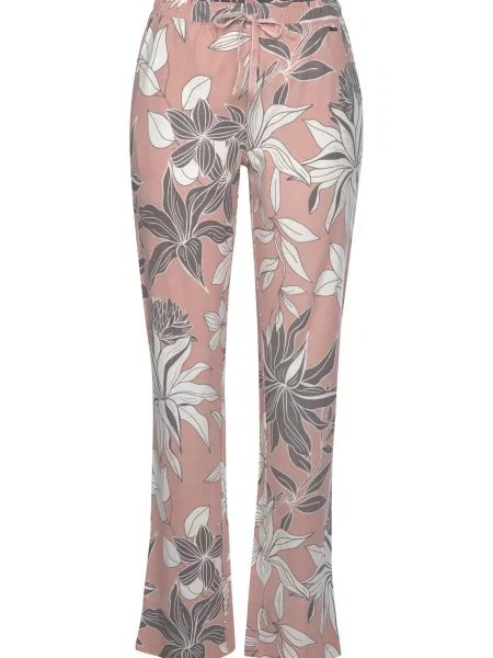 LASCANA Pantaloni de pijama gri taupe / roz pal alb