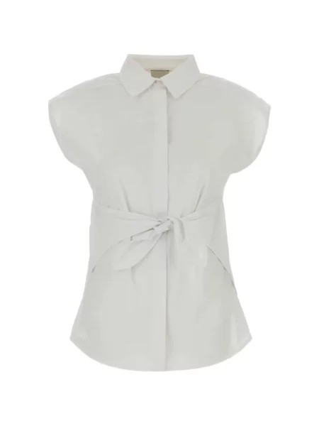 Cămașă Calvin Klein din poplin cu legături alb