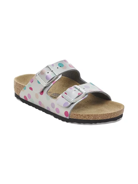 Birkenstock Arizona Kids BF Elec. Metal. Silver Dots Regular Fit KobietyDzieci Sandały Birkenstock Silver Size: