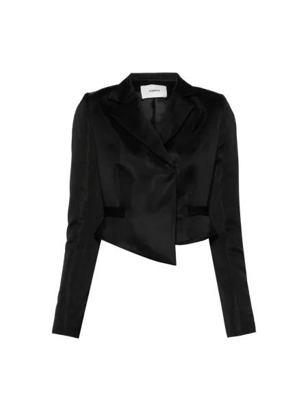Satynowa krótka marynarka Coperni czarna