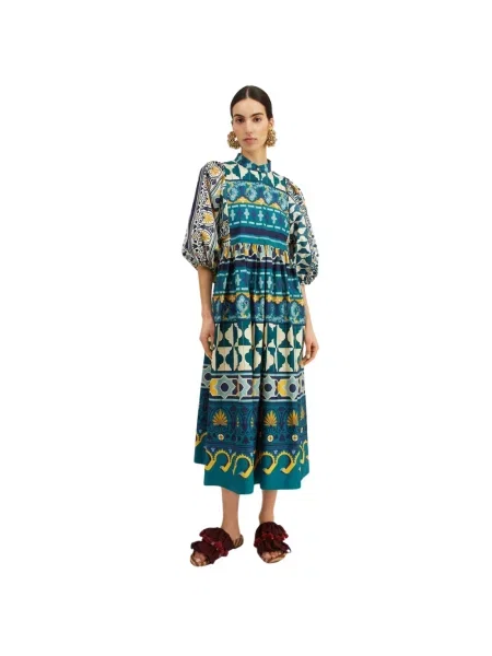 Wielobarwność sukienka midi La Doublej do kolan