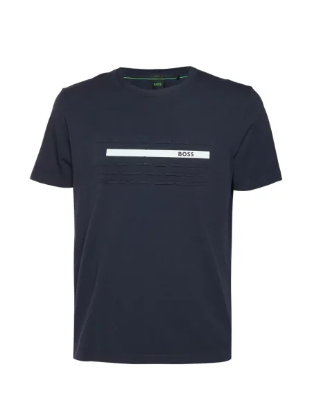 Tricou Boss cu imagine cu decolteu rotund albastru