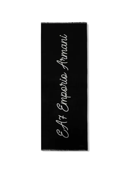Fular Ea7 Emporio Armani cu autograf negru