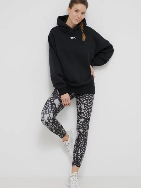Tepláková mikina Reebok Studio Recycled s kapucí černá