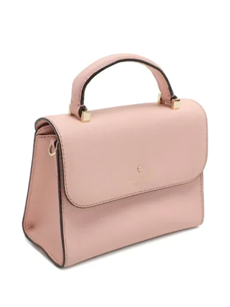Кожена мини кожена чанта Kate Spade розово