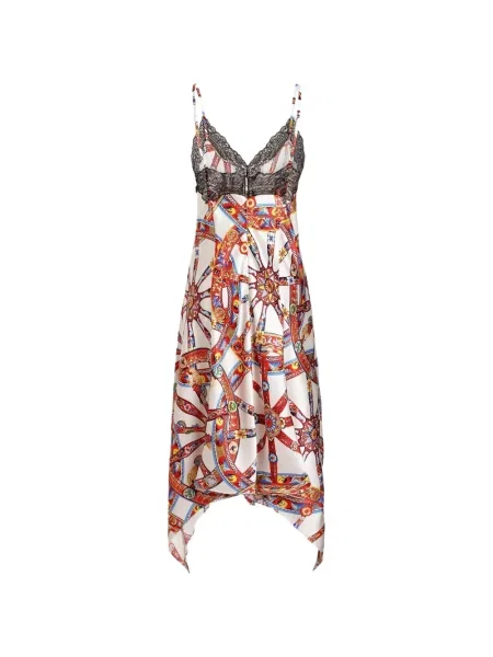 Raštuotas suknele Dolce & Gabbana satininis balta