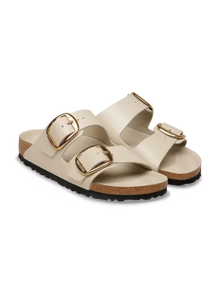 Kožené pantofle Birkenstock Arizona Big Buckle béžové