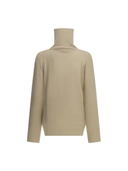 Sweter z golfem Max Mara wełniany do golfa beżowy