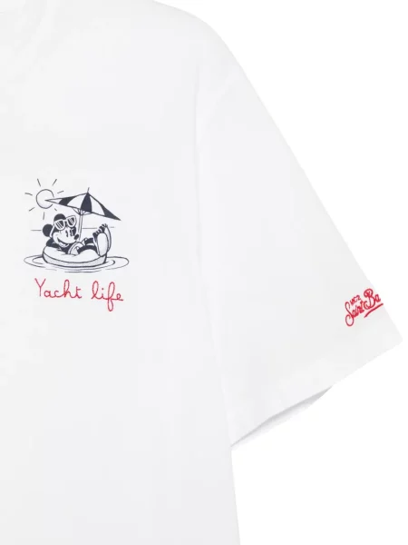 Tricou Mc2 Saint Barth cu decolteu rotund alb