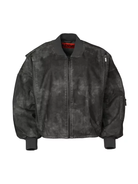 AEMMI Prijelazna jakna WASHED OVERSIZED BOMBER JACKET tamo siva