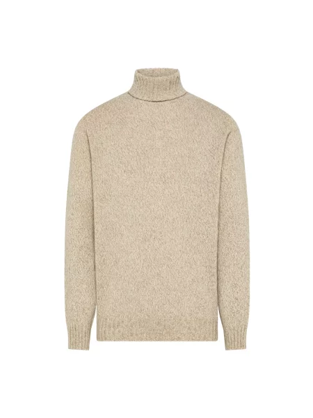 Sweter z golfem Seventy wełniany do golfa beżowy