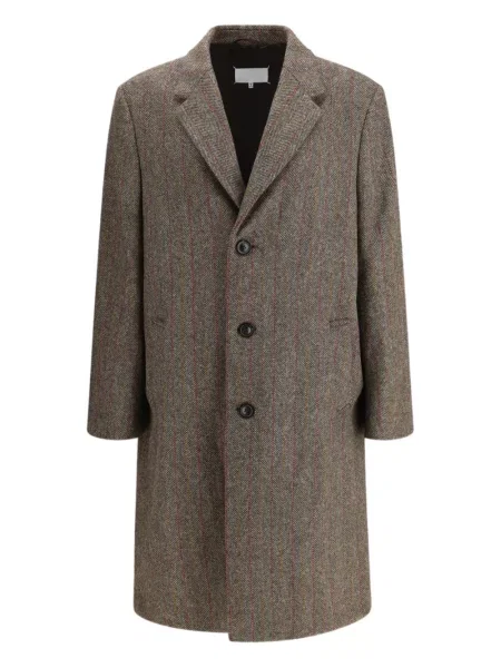 Palton Maison Margiela cu model herringbone maro