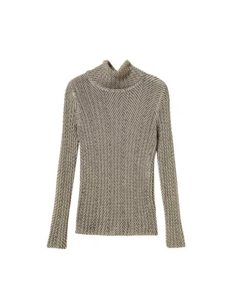 Sweter z golfem Twinset do golfa beżowy