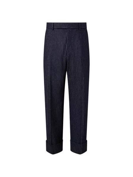 Pantaloni Thom Browne cu dungi de flanelă albastru