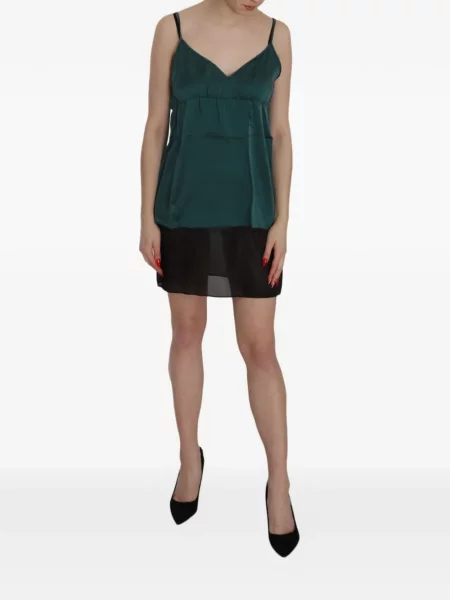 Rochie mini Pink Memories din șifon verde