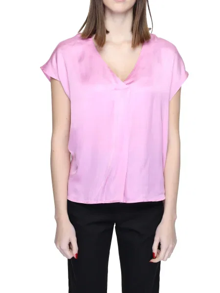 Bluzka Rinascimento z krótkim rękawem różowa