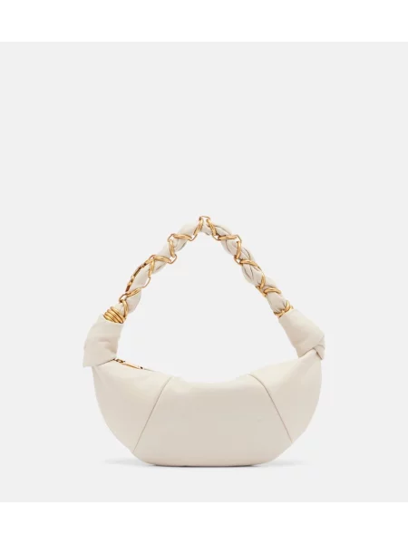 Mini top Saint Laurent din piele mini alb