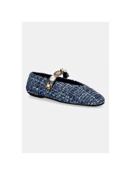 Balerinki Jeffrey Campbell skórzane niebieskie