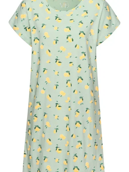 VIVANCE Spalna srajca / smaragd / meta / jelka rumena