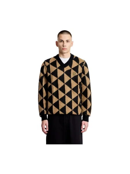 Moherowy sweter Lyle & Scott czarny