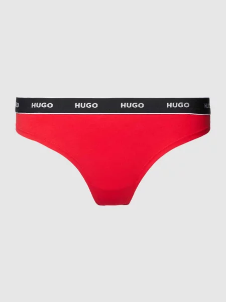Stringi z elastycznym pasem z logo model ‘Carousel’ Hugo czerwone