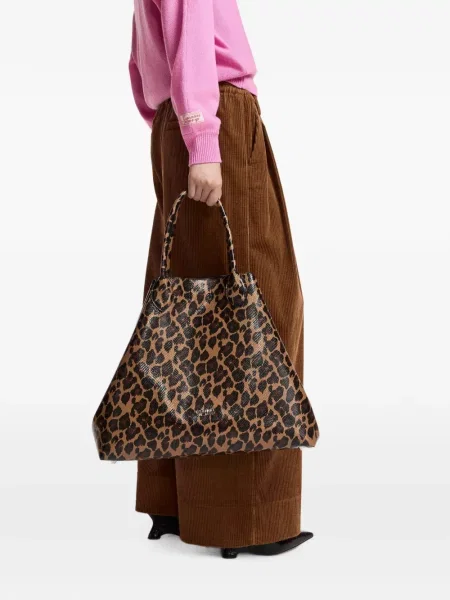Geantă Essentiel Antwerp cu imagine cu model leopard maro