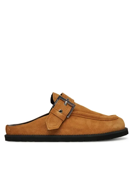 Șlapi Hugo din piele bej