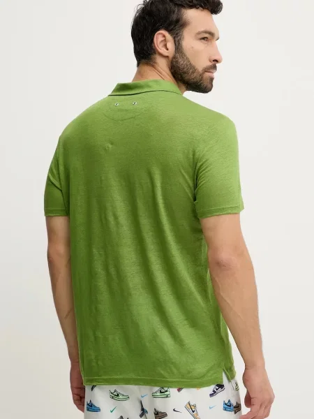Однотонное поло Vilebrequin зеленое