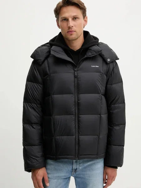 Пухено яке Calvin Klein зимен модел черно