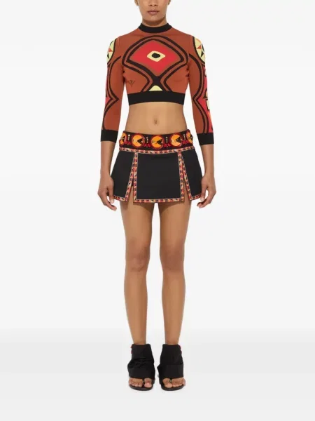Cardigan Pucci din jacard maro
